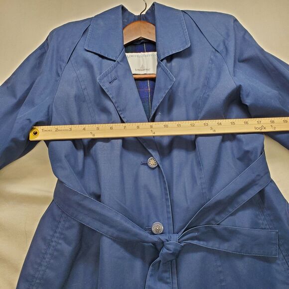 Navy Limited Edition London Fog Trench Coat Size 8P Zip-In Liner Belted Women - Picture 5 of 9
